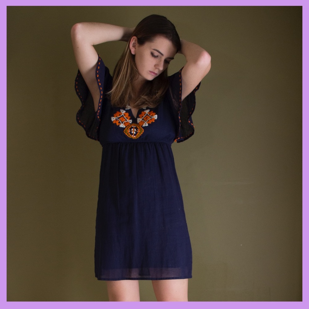 BOHO NAVY DRESS ⚰️💋